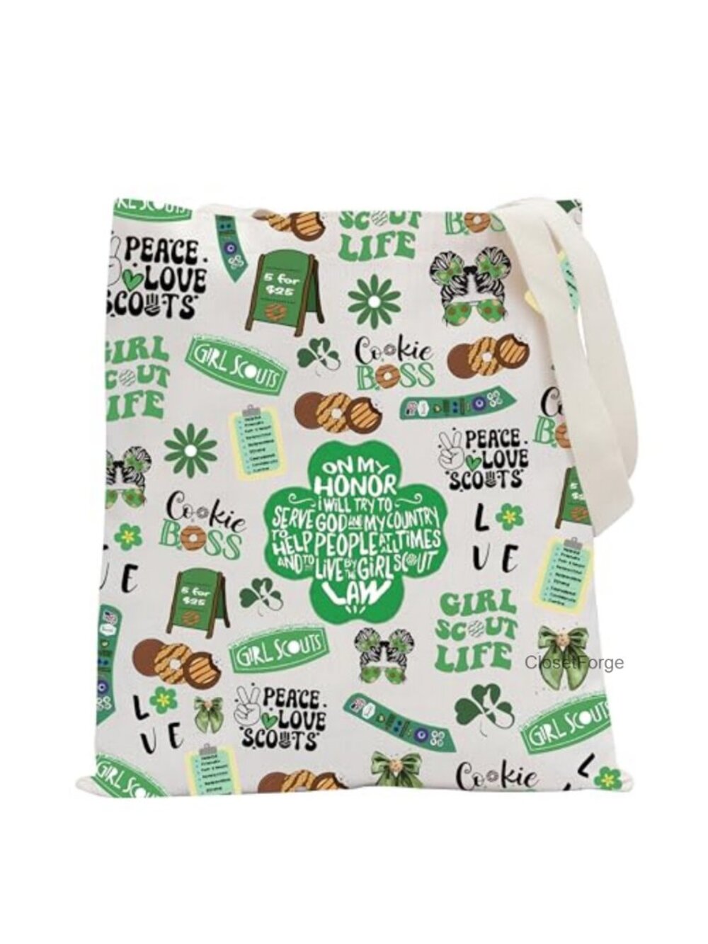 Canvas Tote Bag with Girl Scout Leader Gift, Women's Travel Handbag
